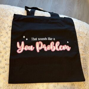 Chic Black Tote with Pink Accents